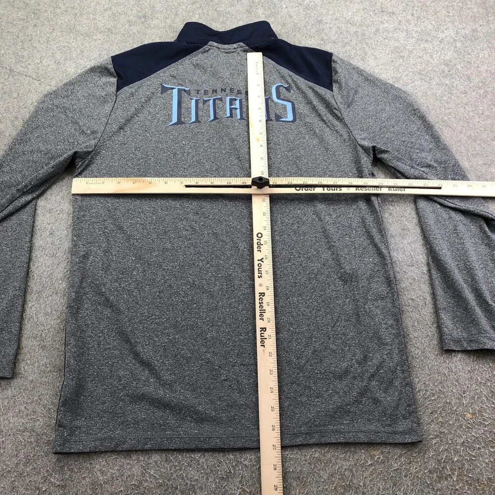 Tennessee Titans Shirt Mens Medium Gray Football NFL Team Apparel Quarter Zip